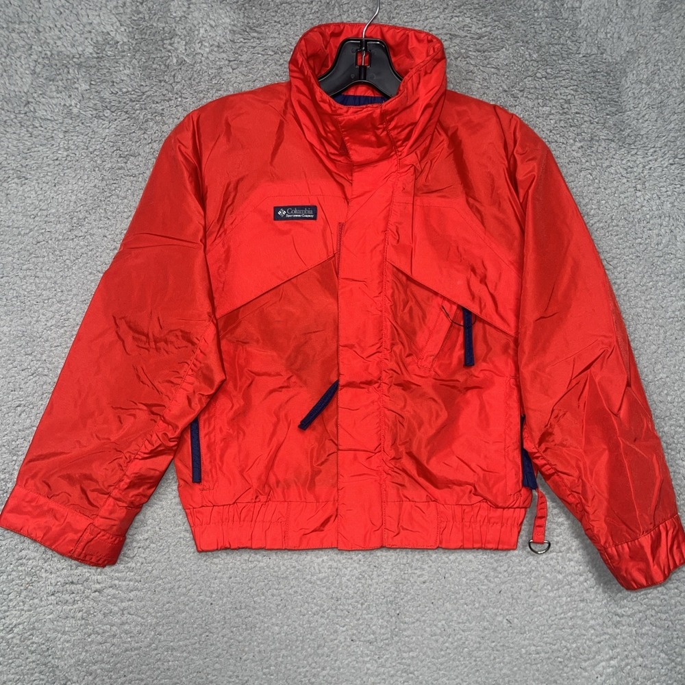 VTG Columbia Whirlibird Windbreaker Youth Size M Red Radial‎ Sleeve Ski Jacket